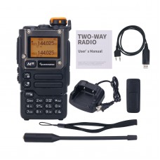 Quansheng UV-K6 5W 5KM Walkie Talkie Handheld Transceiver VHF UHF Radio AM FM + Programming Cable
