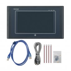 YKHMI MC-24MR-12MT-500-ES-B 5.0" All in One PLC HMI Touch Screen Display Compatible with Delta ES2