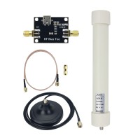 ADS-B 1090MHz White Active Antenna DC5V Bias Tee 23.15dBi High Gain RF Receiving Antenna with Pedestal