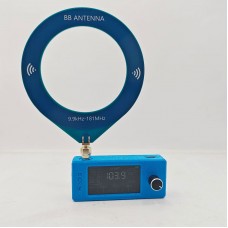 Blue Pocket-sized 0.5-108MHz SI4732 Radio RF Receiver 1.9-inch IPS Screen Support LSB USB AM FM Modes with Loop Antenna