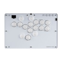 HAUTE PAD T16 Pro V2 White 16-Button Arcade Stick w/ Crystal Low Profile Switches & Chamfered Edges