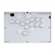 HAUTE PAD T16 Pro V2 White 16-Button Arcade Stick w/ Crystal Low Profile Switches & Chamfered Edges