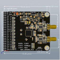 High Speed AD9268 16bit 125MSPS ADC Module 2-Channel Analog to Digital Converter for Communication