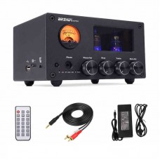 BRZHIFI M7N 100W Bluetooth Stereo Power Amplifier 2x6J1 Electronic Tubes Amplifier Retro VU Meter with 24V Power Adapter