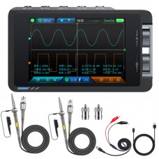 FNIRSI DS215H Advanced Version Handheld 50MHz 2-Channel Oscilloscope High Precision Digital Signal Generator with 2 P6100 Probes