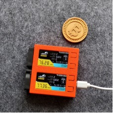 NerdMiner V2 DUO 156KH/s Solo Bitcoin Miner Bitcoin Lottery Miner (Orange Shell) w/ 2 Fans 2 Screens