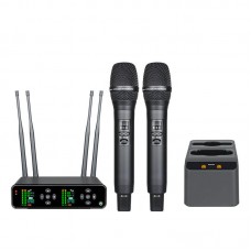 J165 Receiver + LS01 Wireless Microphone FM Dynamic Professional Digital Wireless System with Charging Stand