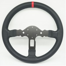 Simplayer 13" Steering Wheel Mod Carbon Fiber Steering Wheel (Leather-Wrapped) for Logitech G29/G923