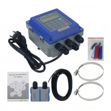 TUF-2000B Wall-mounted Ultrasonic Liquid Flow Meter with Clamp-type TS-2 Transducer DN15-100mm Caliber