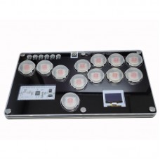 SimPlayer SP2040 12-Button Arcade Stick SOCD Mode w/ Screen (Black Panel Transparent White Keycaps)