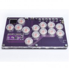 SimPlayer SP2040PLUS 13-Button Hitbox Arcade Stick SOCD 2 UP w/ Screen (Transparent White Keycaps)