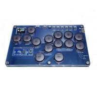 SimPlayer SP2040-14 14-Button Hitbox Arcade Controller with 2 UP Buttons (Transparent Gray Keycaps)