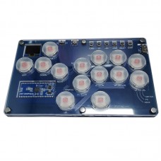 SimPlayer SP2040-14 14-Button Hitbox Arcade Controller with 2 UP Buttons (Transparent White Keycaps)