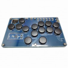 SimPlayer SP2040-14 14-Button Hitbox Controller Arcade Stick with 2 UP Buttons (Black Keycaps)