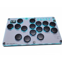 SimPlayer SP2040 M16 16-Button Hitbox Controller SOCD Arcade Stick (White Panel & Black Buttons)