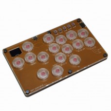 SimPlayer SP2040 M16 16-Button Hitbox Arcade Stick (Golden Yellow Panel & Transparent White Buttons)