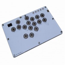 SimPlayer SP2040 16A Large 16-Button Hitbox Controller Arcade Stick (with Transparent Gray Keycaps)