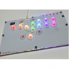 SimPlayer SP2040 16A Large 16-Button Hitbox Controller Arcade Stick (Transparent White Keycaps)