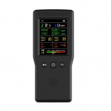 VT-9IN1 Air Quality Monitor Tester (Black) for Temperature Humidity AQI PM2.5 PM10 HCHO TVOC CO CO2