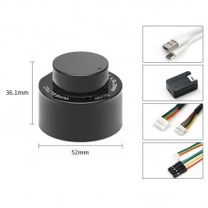 WHEELTEC LSLIDAR N10P 25m Lidar Sensor with 5400 times/s Frequency + Serial Port Adapter Module
