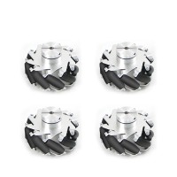 4PCS Mecanum Wheel Mecanum Wheels (75mm Diameter w/ Clamp-style Fixed Coupling & 15KG Load Capacity)