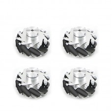 4PCS Mecanum Wheel Mecanum Wheels (75mm Diameter w/ Clamp-style Fixed Coupling & 15KG Load Capacity)