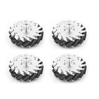 4PCS Mecanum Wheels (152mm Diameter w/ Aluminum Alloy Hub Keyway Setscrew Fixed Coupling for 60KG)