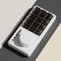 White Shell Linear Switch RE CNC Aluminum Alloy Keyboard 12-Key Mechanical Customized Keyboard Compatible with Windows/Mac
