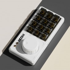 White Shell Linear Switch RE CNC Aluminum Alloy Keyboard 12-Key Mechanical Customized Keyboard Compatible with Windows/Mac
