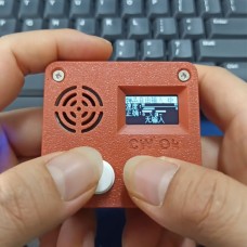 Brown 3D Printed Morse Code Trainer 0.96-inch OLED Screen Dual-paddle Automatic CW Key with Round Button CWO Style