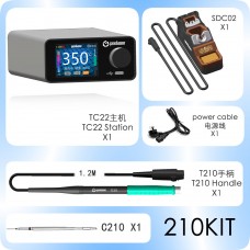 GEEBOON TC22 240W Soldering Station Kit with SDC02 Soldering Iron Stand + T210 Handle + C210 Soldering Iron Tip