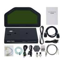 SINCO TECH DO908 Car Race Dash Dashboard Racing Display Gauge LCD Screen Full Sensor Kit 9-16V 