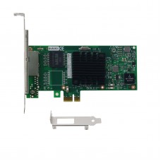 I350-T2V2 Dual Electrical Ports Gigabit Ethernet Controller for Intel PCIE X1 Compatible with PCIE X4/X8/X16 Bus Slots