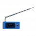 Blue Pocket-sized 0.5-108MHz SI4732 Radio RF Receiver 1.9-inch IPS Screen Support LSB USB AM FM Modes with Telescopic Antenna