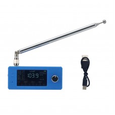Blue Pocket-sized 0.5-108MHz SI4732 Radio RF Receiver 1.9-inch IPS Screen Support LSB USB AM FM Modes with Telescopic Antenna