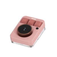 DOIO KB03B-01 3-Key Keyboard Bluetooth Keyboard Small Keyboard (Pink) with Wired & Bluetooth Modes