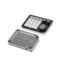 DOIO KB16-01 16-Key Keyboard Small Keyboard Wired Keyboard (Black & Anodized Coloring) with 3 Knobs