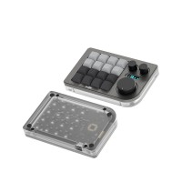 DOIO KB16-01 16-Key Keyboard Small Keyboard Wired Keyboard (Gray & Anodized Coloring) with 3 Knobs