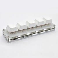 5-Key Keyboard Mini Keyboard Wired Keyboard (White) with Type-C Ports & Kailh BOX Red Switches