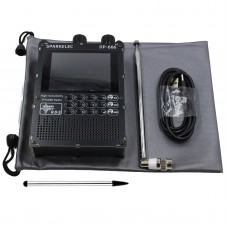 Black DP-666 High Sensitivity Full Band DSP Receiver FM/LW/MW/SW/OIRT Radio 2.8-inch IPS Touch Screen with Touch Pen