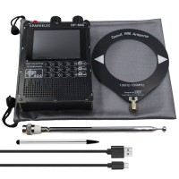 Black DP-666 High Sensitivity Full Band DSP Receiver FM/LW/MW/SW/OIRT Radio with Touch Pen and Donut WB Antenna