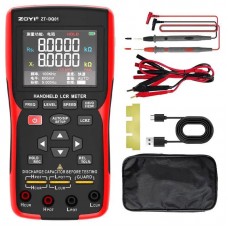 ZT-DQ01 Handheld LCR Meter Auto Recognition Digital Bridge 5-Digit Display L/C/R/Z Value Testing with 2 Kelvin Clips