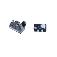 Simulated Acousto-optic Version Mini Portable Morse Code CW Key Telegraph Trainer Manual CW Key with Acousto-optic Module