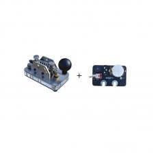 Simulated Acousto-optic Version Mini Portable Morse Code CW Key Telegraph Trainer Manual CW Key with Acousto-optic Module