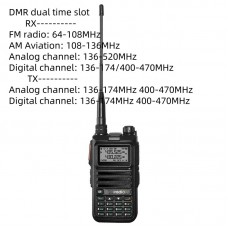 UV-4R DMR+Analog Dual Mode FM Walkie Talkie 2.5W Intelligent DSP Digital Noise Cancellation Radio