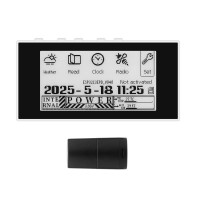 HAMGEEK RW01 Mini E-Ink Reader E-Book Reader (Black Panel) for Weather Clock Image Viewing Alarm TXT & EPUB Files