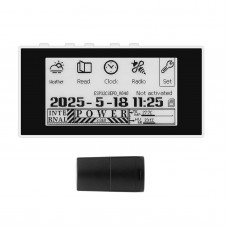 HAMGEEK RW01 Mini E-Ink Reader E-Book Reader (Black Panel) for Weather Clock Image Viewing Alarm TXT & EPUB Files