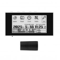 HAMGEEK RW01-BL Backlit Mini E-Ink Reader E-Book Reader (Black Panel) for Weather Clock Image Viewing Alarm TXT & EPUB Files