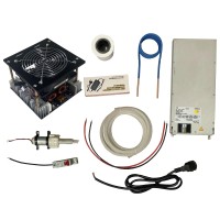 220V ZVS High Frequency Induction Heater 3000W with 70ML Graphite Crucible and DC48V 50A Power Supply