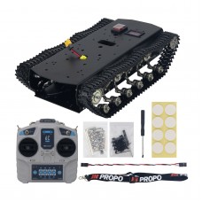 TS700 Tracked Robot Chassis Robot Tank Chassis Metal Track w/ Motor Encoding Disk with Remote Controller